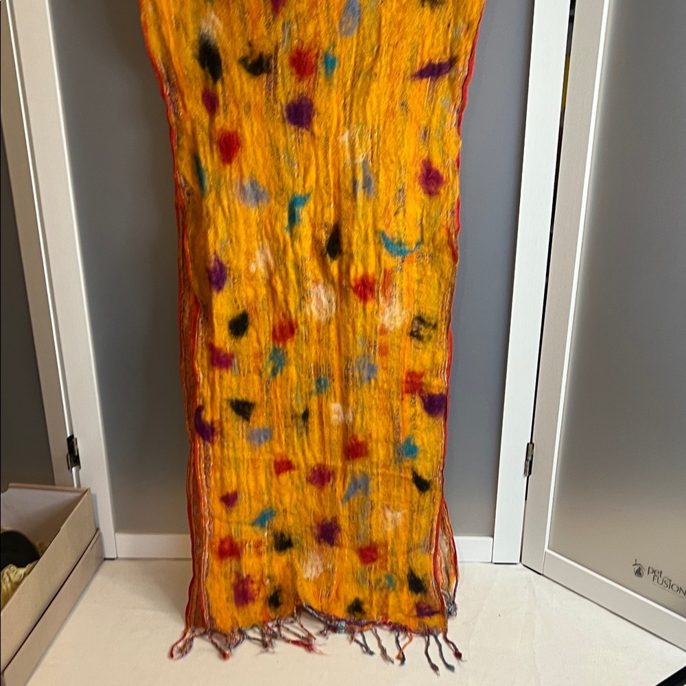 Woven wool textile scarf unbranded artesian 13x64